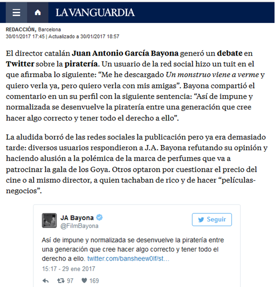 Captura de Pantalla de La Vanguardia